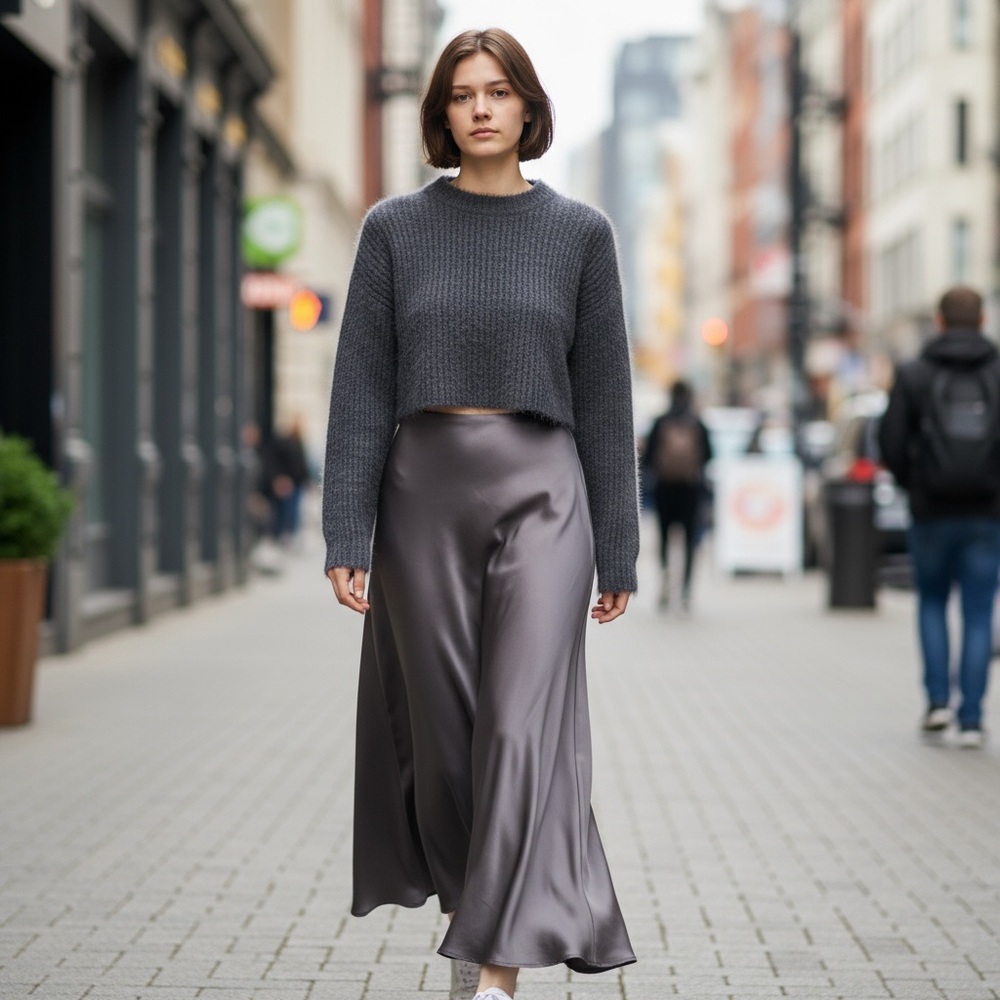 Truth by republic /Sweater and satin skirt set